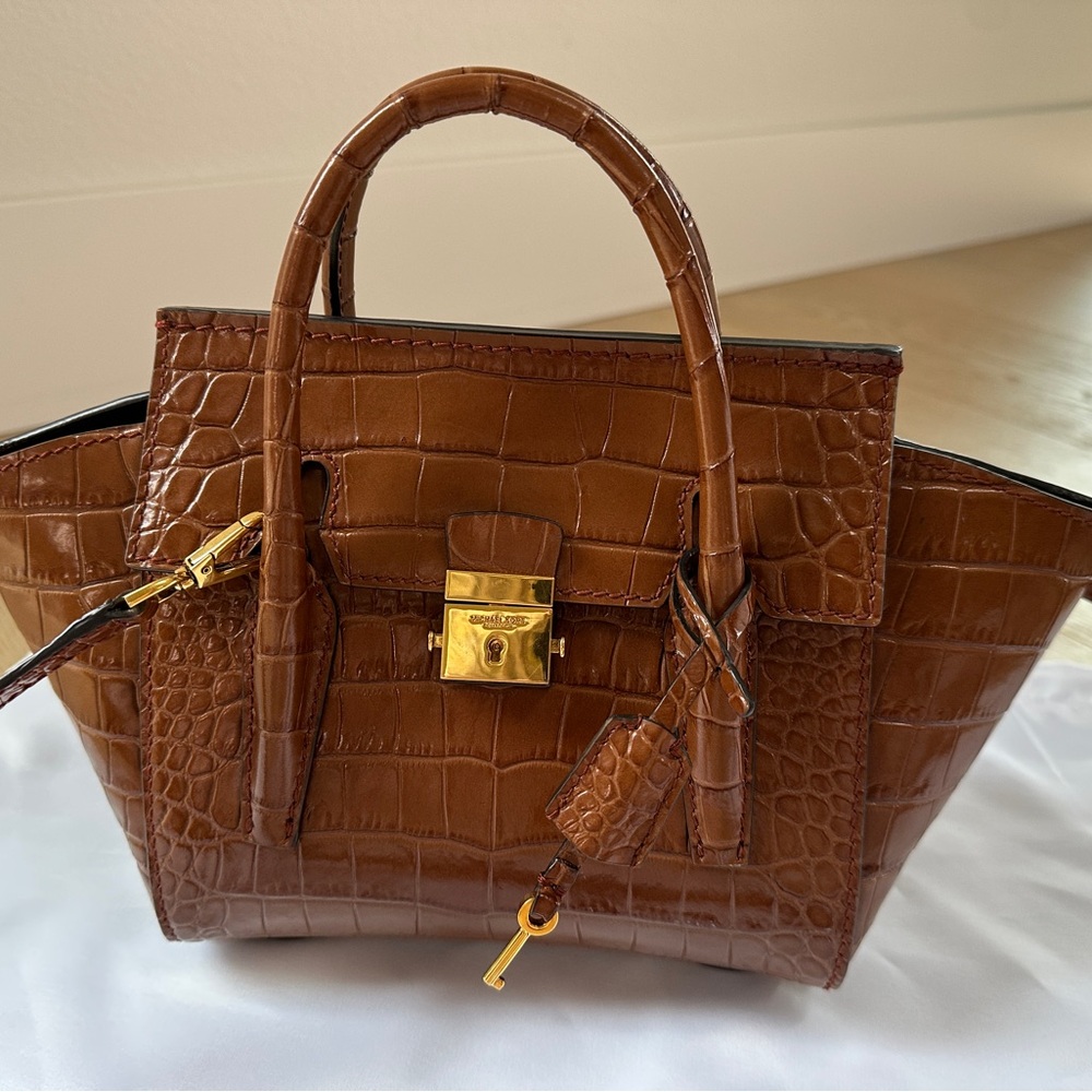 Micheal Kors Campbell Mini Crocodile Embossed Leather Satchel - Picture 17 of 17